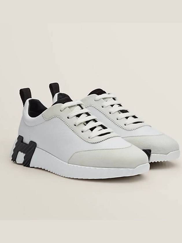 Bouncing Low Top Sneakers Blanc Noir - HERMES - BALAAN 4