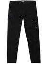 Lens Wappen Straight Pants Black - CP COMPANY - BALAAN 4