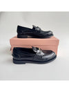 Brushed Leather Penny Loafers Black - MIU MIU - BALAAN 4