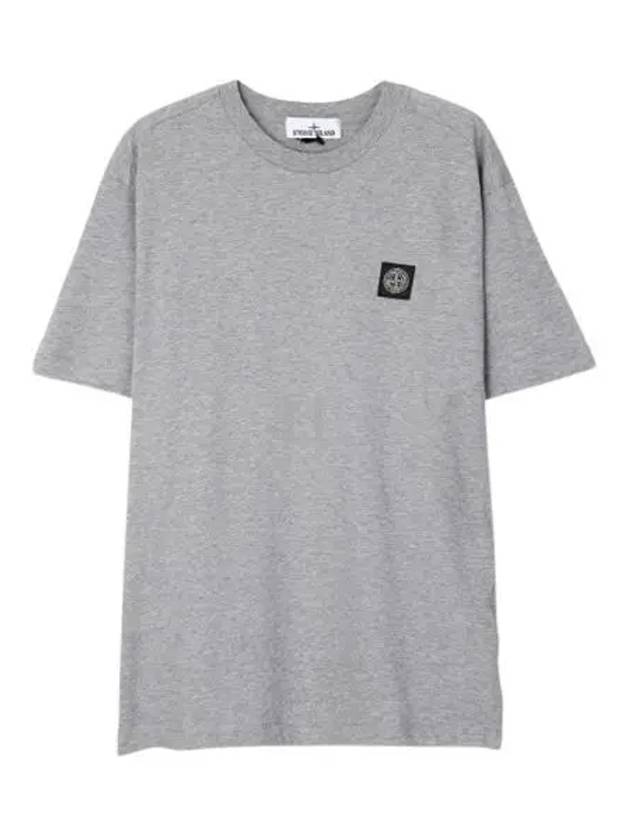 Slimfit Cotton Jersey Short Sleeve T-shirt Light Grey - STONE ISLAND - BALAAN 2