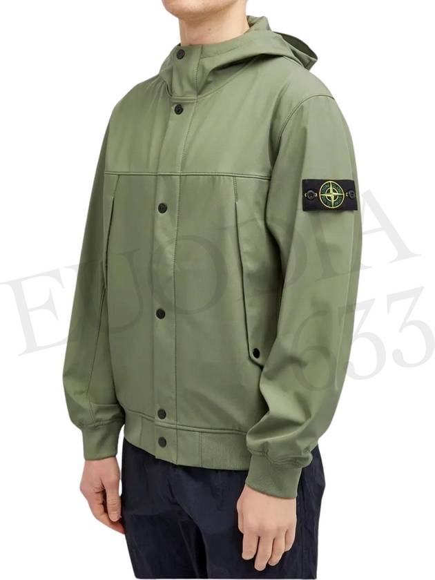 Light Soft Shell R E Dye Technology In Recycled Polyester Hooded Jacket Green - STONE ISLAND - BALAAN 9