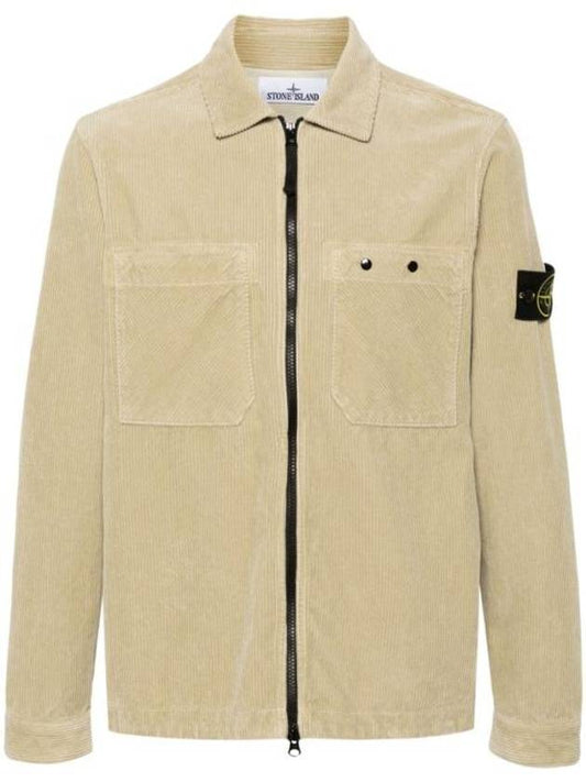 Wappen patch corduroy cotton jacket beige - STONE ISLAND - BALAAN 1