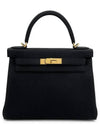 Kelly28 black gold engraved U 4HH0065 - HERMES - BALAAN 2