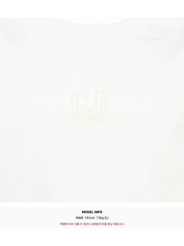 Embroidered Logo Cotton Short Sleeve T-Shirt White - CP COMPANY - BALAAN 9