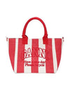 Easy Shopper Stripes Tote Bag Red - GANNI - BALAAN 2