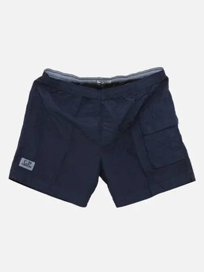 Flat Nylon Logo Patch Utility Swim Shorts Navy - CP COMPANY - BALAAN 2