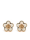 Kira Flower Stud Earrings White Gold - TORY BURCH - BALAAN 1