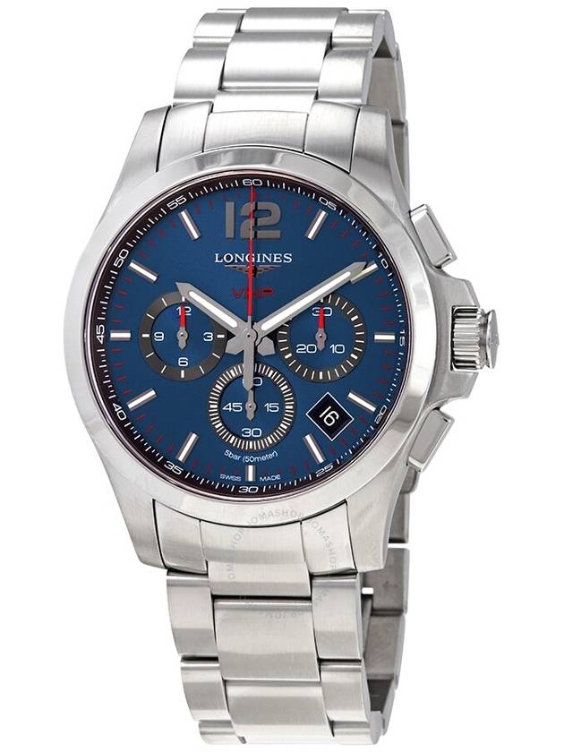 Longines Conquest V.H.P. Perpetual Chronograph Quartz Blue Dial Men's Watch L37174966 - LONGINES - BALAAN 1