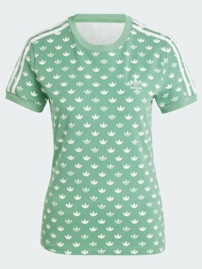 Monogram 3 Stripes Short Slevee T Shirt Green - ADIDAS - BALAAN 2