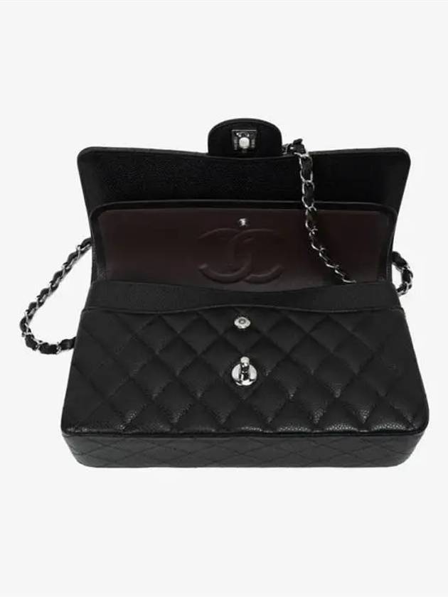 Classic Grained Calfskin Medium Shoulder Bag Black - CHANEL - BALAAN 3