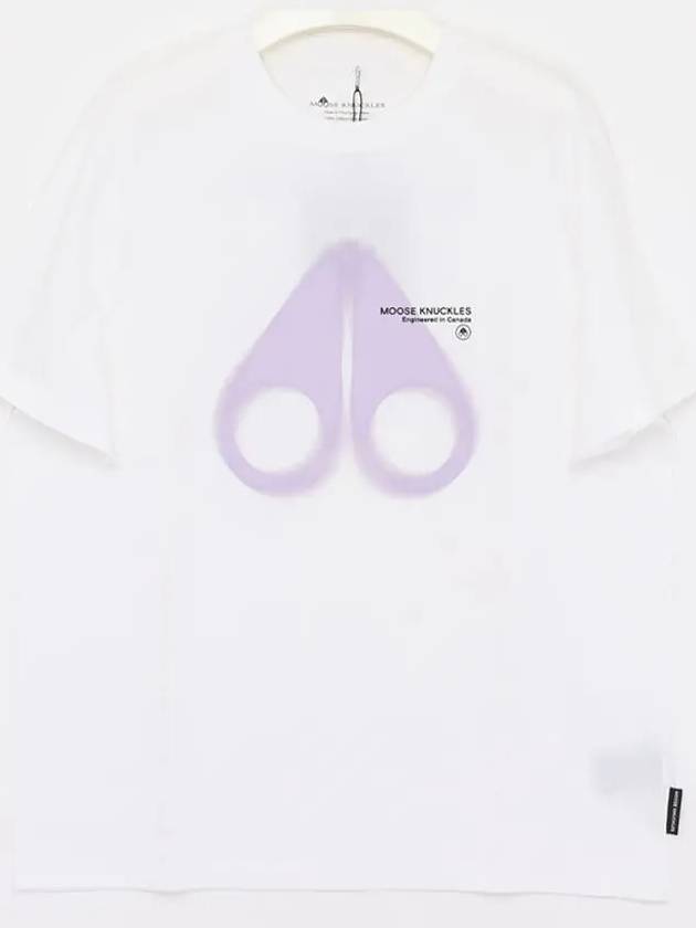 Maurice Logo Print Short Sleeve T-Shirt White - MOOSE KNUCKLES - BALAAN 2