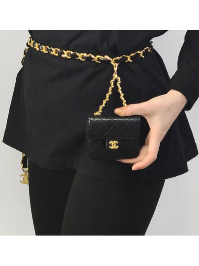 Black Lambskin Micromini Chain Belt Bag 3VCHB27436 - CHANEL - BALAAN 2