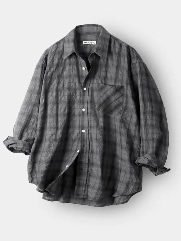 Breed Wrinkle Check Shirt Charcoal - INDUST - BALAAN 7