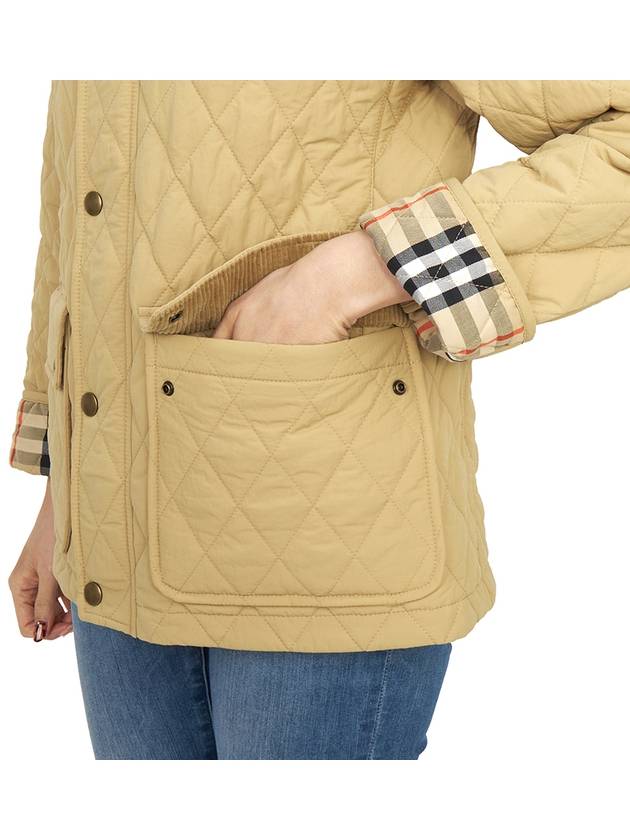 Applique B Shield Corduroy Collar Quilted Jacket Beige - BURBERRY - BALAAN 10