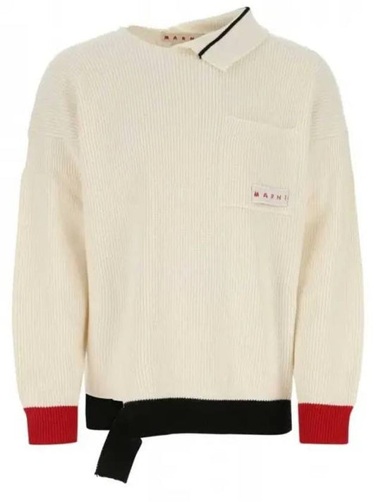 pocket logo patch knit top ivory - MARNI - BALAAN 2