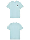 Logo Patch Short Sleeve T-Shirt Light Blue - STONE ISLAND - BALAAN 5