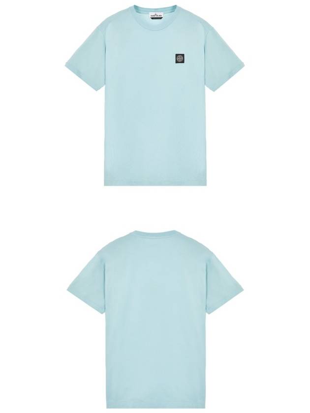 Logo Patch Short Sleeve T-Shirt Light Blue - STONE ISLAND - BALAAN 5