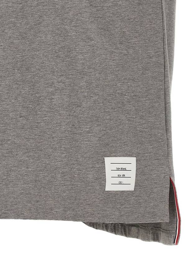 Men's Side Slit Relaxed Short Sleeve T-Shirt Light Grey - THOM BROWNE - BALAAN 5