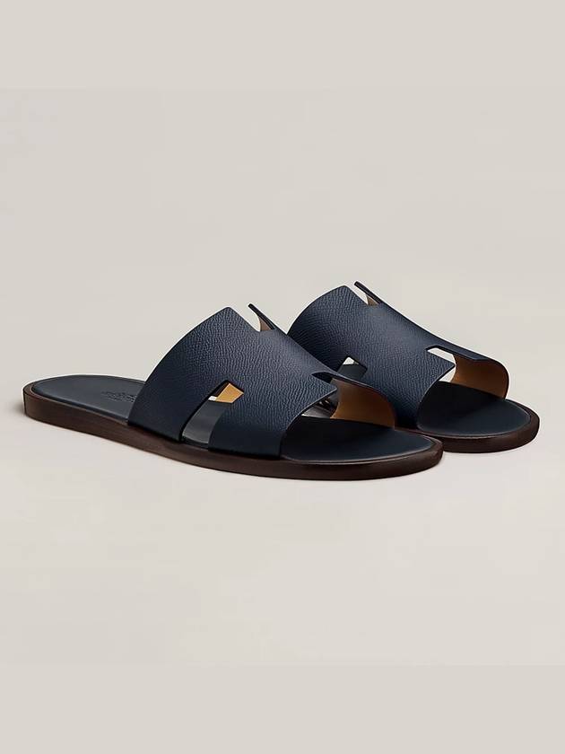 Izmir Leather Slippers Marine Brown - HERMES - BALAAN 2