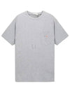 Tricolor Fox Patch Classic Pocket Short Sleeve T-Shirt Grey Melange - MAISON KITSUNE - BALAAN 2