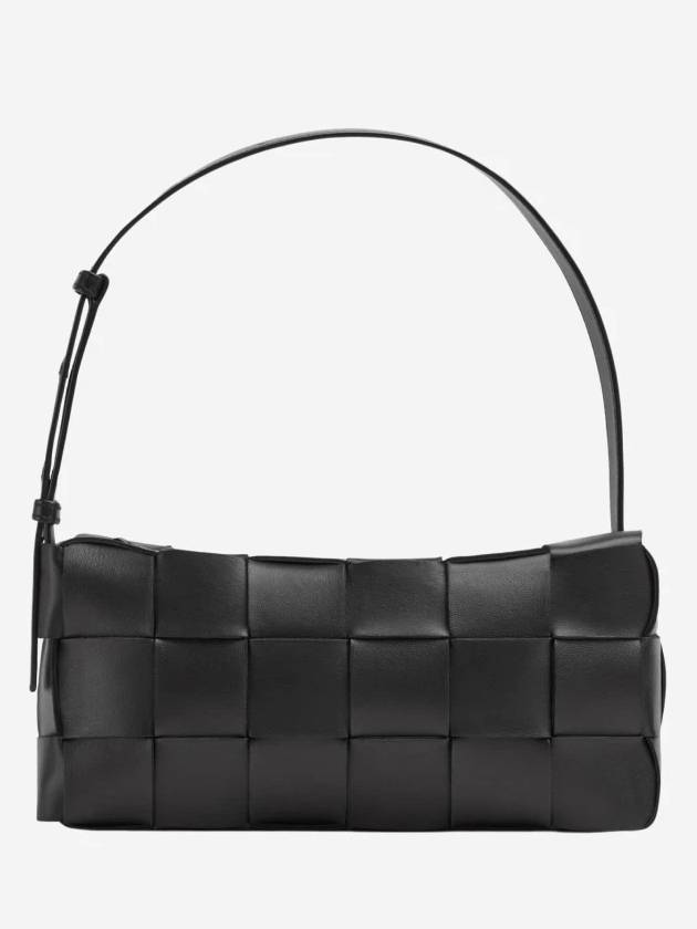 Brick Cassette Intrecciato Shoulder Bag Black - BOTTEGA VENETA - BALAAN 2