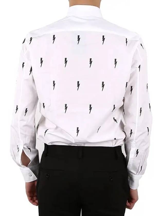 Lightning Sketch Printing White Shirt PBCM1104A M - NEIL BARRETT - BALAAN 5