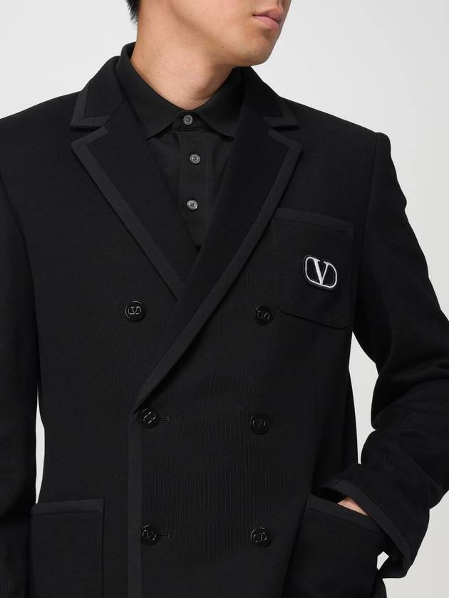 Garavani V logo double breasted jacket black - VALENTINO - BALAAN 6