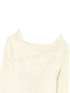 Off shoulder slim ribbed knit Ivory - THE GREEN LAB - BALAAN 9