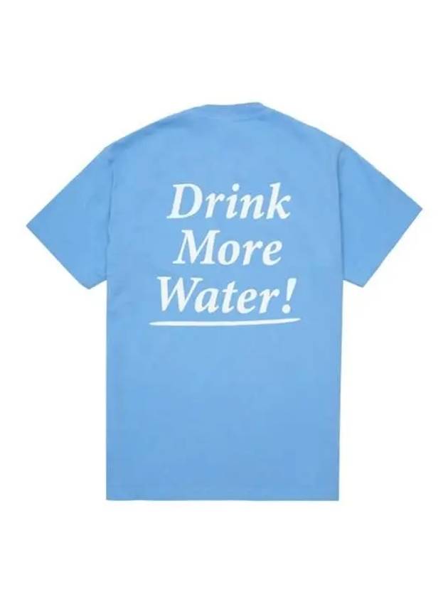 Drink Water More Short Sleeve T-Shirt Blue - SPORTY & RICH - BALAAN 3