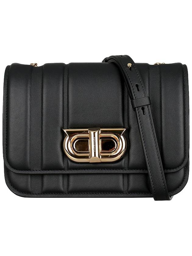 New Gancini Mini Shoulder Bag Black - SALVATORE FERRAGAMO - BALAAN 3