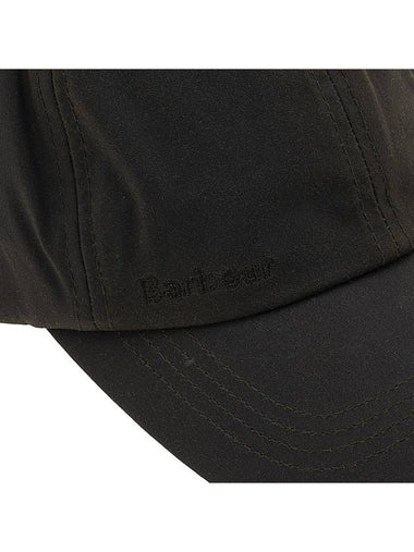 Embroidered Logo Wax Sports Ball Cap Olive - BARBOUR - BALAAN 7