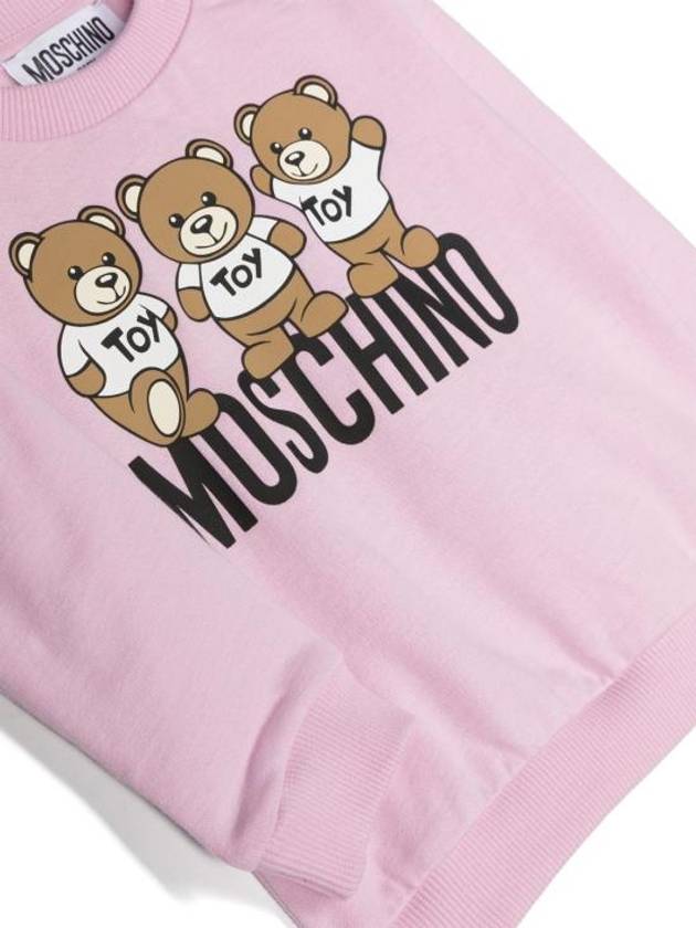 Bear Logo Print Sweatshirt Pink - MOSCHINO - BALAAN 4