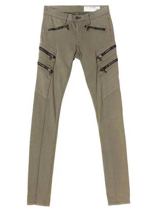 Rag & Bone Zipper Cotton Skinny Pants Khaki W15480163 - RAG & BONE - BALAAN 1