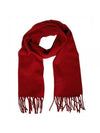 Logo Wool Fringe Muffler Red - VIVIENNE WESTWOOD - BALAAN 1