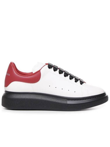 Oversized Leather Low Top Sneakers White Black Red - ALEXANDER MCQUEEN - BALAAN 1