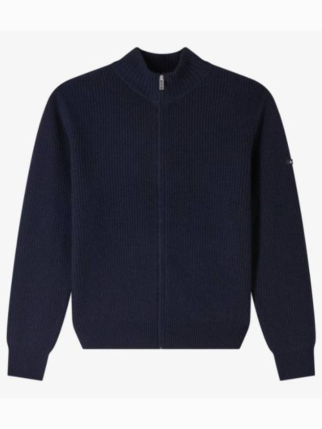 Heath Rib Wool Zip-Up Cardigan Navy - A.P.C. - BALAAN 2