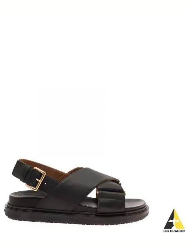 Fussbet Leather Sandals Black - MARNI - BALAAN 2