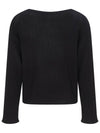 Boat Neck Long Sleeve Knit Black 4 Colors - CALLAITE - BALAAN 2