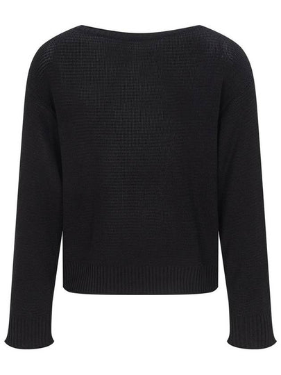 Boat Neck Long Sleeve Knit Black 4 Colors - CALLAITE - BALAAN 2