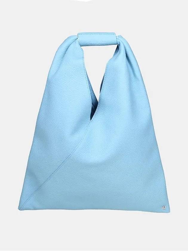 Contrast Stitch Calf Leather Tote Bag Light Blue - MAISON MARGIELA - BALAAN 2