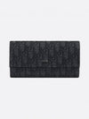 Oblique Flap Jacquard Long Wallet Black - DIOR - BALAAN 2