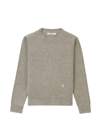 Embroidered Logo Crew Neck Wool Knit Top Beige - SPORTY & RICH - BALAAN 2