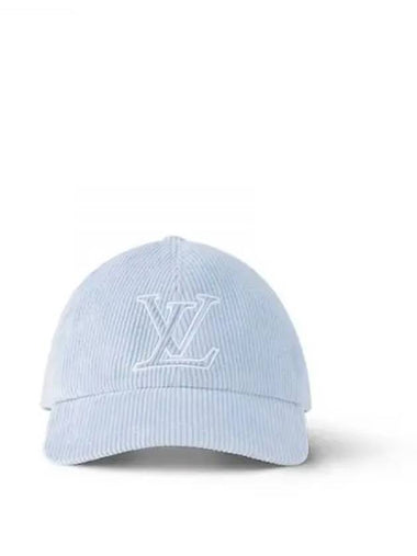 LV Signature Corduroy Ball Cap Baseball Luxury Hat Blue M7842M - LOUIS VUITTON - BALAAN 1