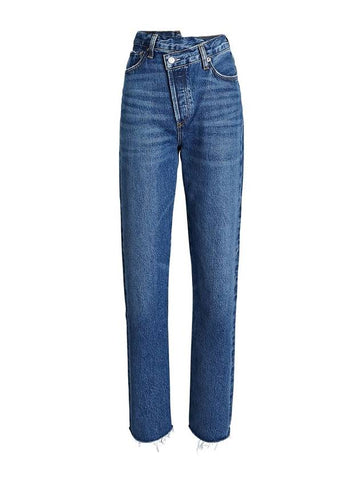 Criss Cross Denim Straight Jeans Blue - AGOLDE - BALAAN 1