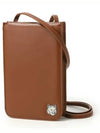 Fox Head Leather Messenger Cross Bag Brown - MAISON KITSUNE - BALAAN 2