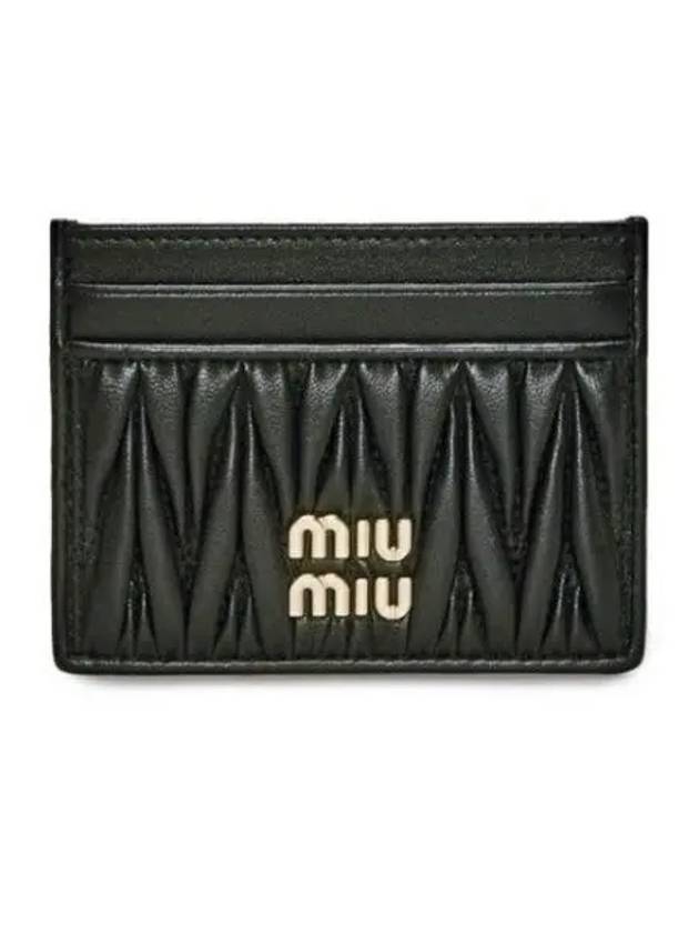 Matelasse Nappa Leather Card Wallet Black - MIU MIU - BALAAN 2