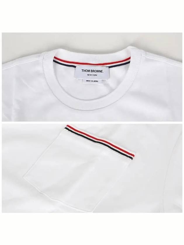 Cotton Oversized Pocket Short Sleeve T-Shirt White - THOM BROWNE - BALAAN 6