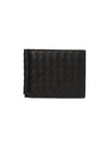 Intrecciato Money Clip Card Wallet Black - BOTTEGA VENETA - BALAAN 2