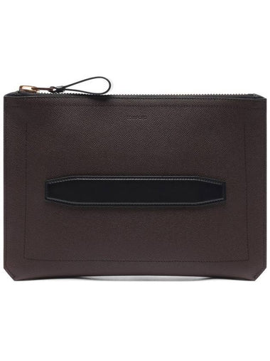 Men's Berkeley Leather Clutch Bag Brown - TOM FORD - BALAAN 1