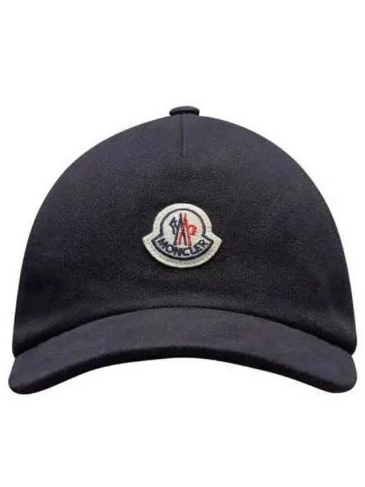 Fleece Logo Patch Cotton Baseball Ball Cap Navy - MONCLER - BALAAN 2